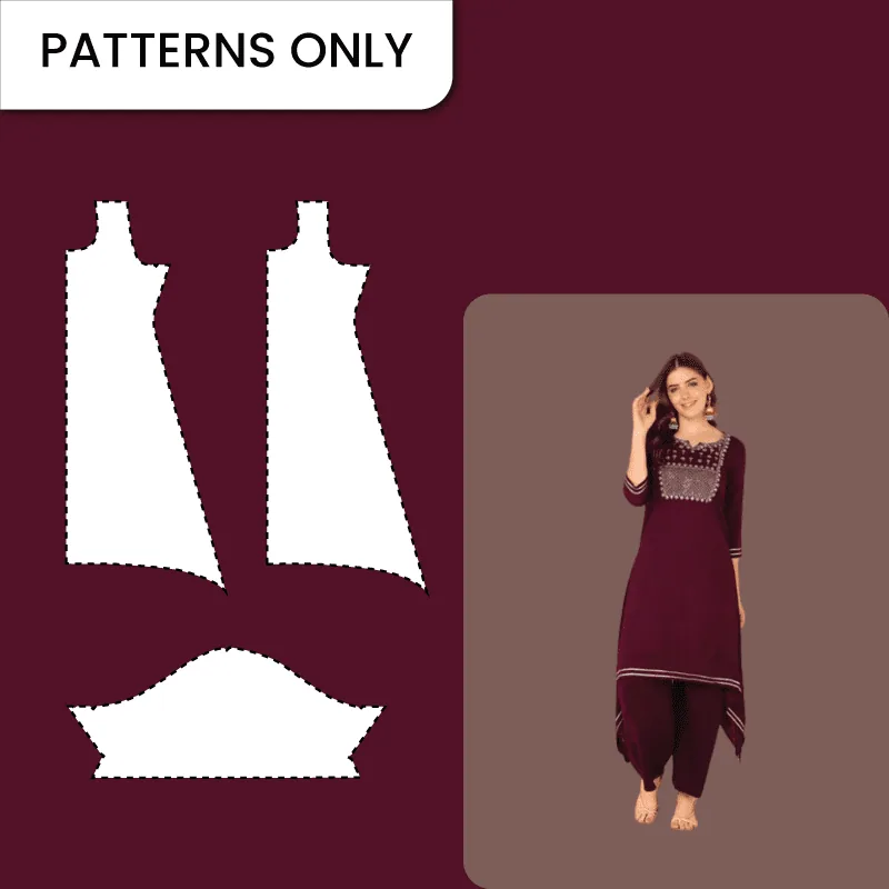 A Line Fish Cut Chudithar — finished garment