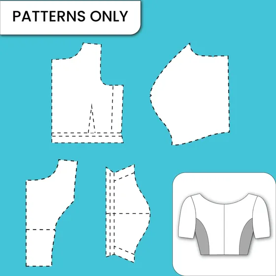 Boat Neck Princess Cut Without Belt paper pattern