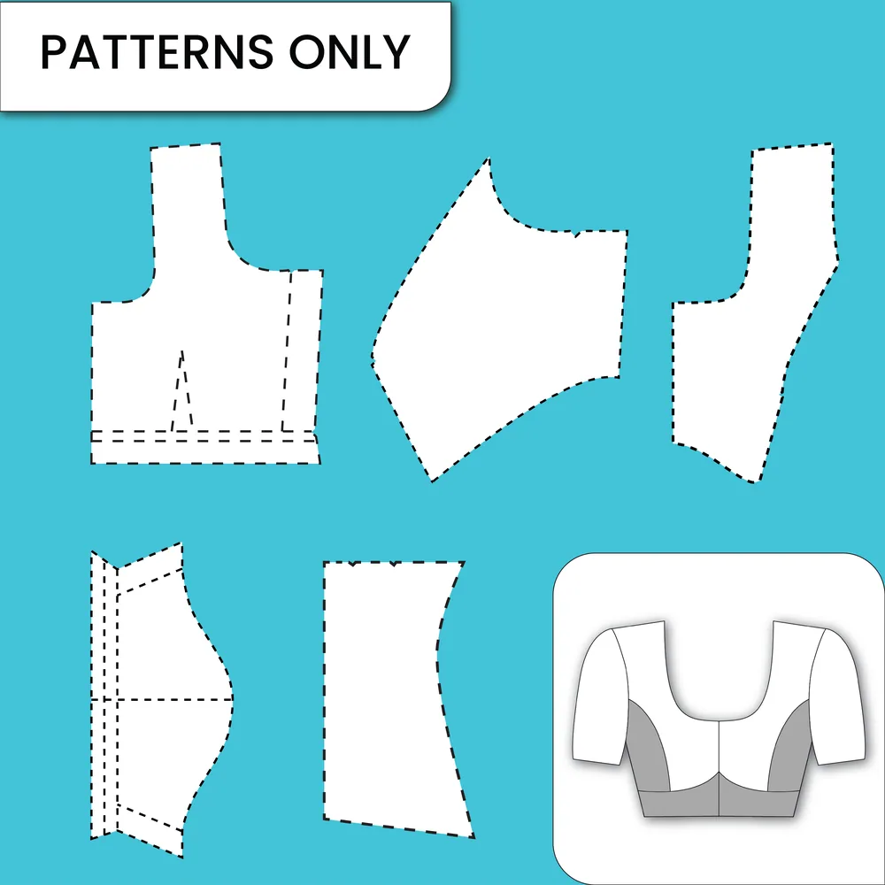 Normal princess cut with belt blouse paper pattern