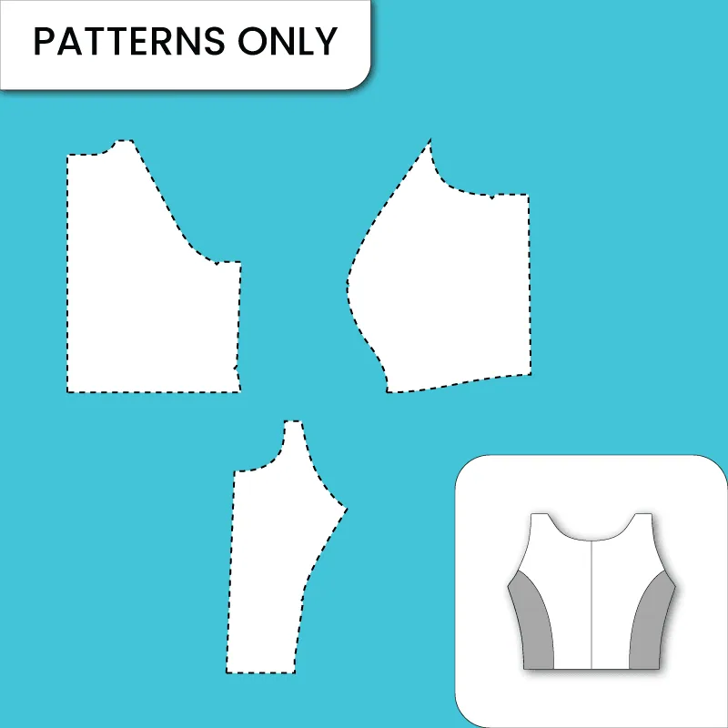 shoulderless Princess Cut without Belt Blouse — finished garment
