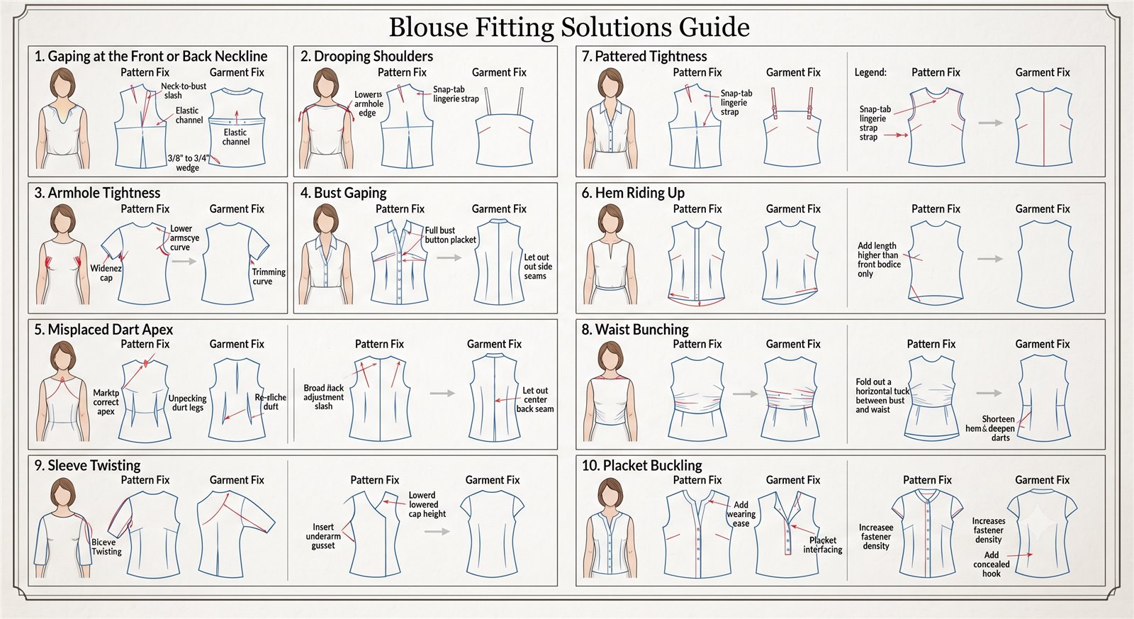 10 Common Blouse Fitting Problems and How to Fix Them