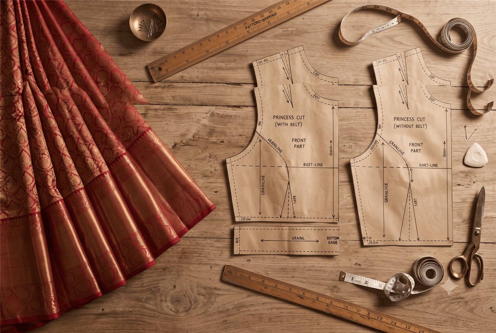 What makes a blouse 'princess cut'?