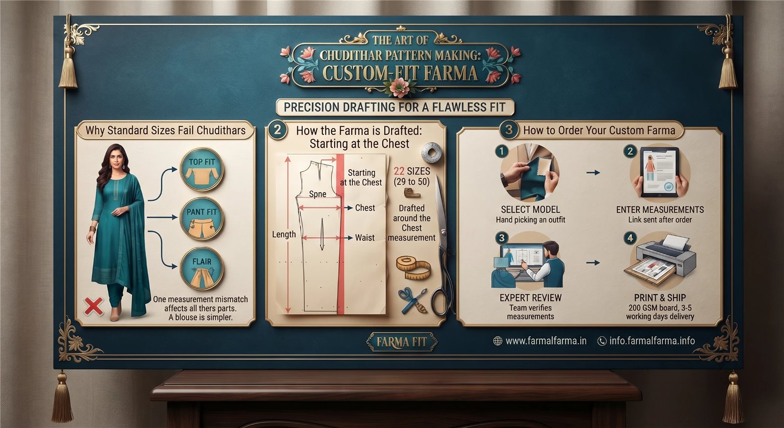 Chudithar Cutting Pattern — A Farma Cut to Your Measurements